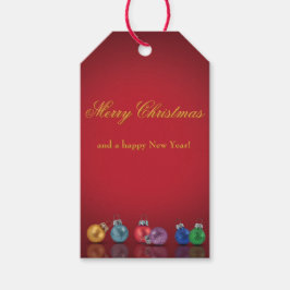 カラフルクリスマスグリッターオーナメント ギフトタグ