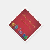 カラフルクリスマスグリッターオーナメント スタンダードカクテルナプキン (角)