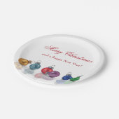 カラフルクリスマスグリッターオーナメント ペーパープレート (アングル)