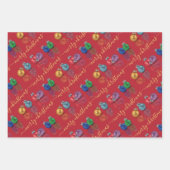 カラフルクリスマスグリッターオーナメント ラッピングペーパーシート (正面2)