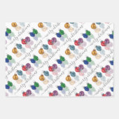 カラフルクリスマスグリッターオーナメント ラッピングペーパーシート (正面)