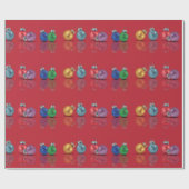 カラフルクリスマスグリッターオーナメント ラッピングペーパー (フラット)