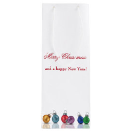 カラフルクリスマスグリッターオーナメント ワインギフトバッグ