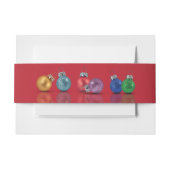 カラフルクリスマスグリッターオーナメント 招待状ベリーバンド (正面例)