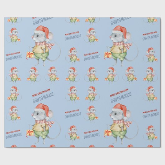カラフルクリスマスサンタマウス ラッピングペーパー (フラット)