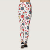 カラフルクリスマスシンボルとセーターのパターン レギンス (裏面)