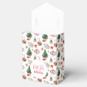 カラフルクリスマスシンボルのパターンカスタム文字 フェイバーボックス (オープン)