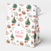 カラフルクリスマスシンボルのパターンカスタム文字 フェイバーボックス (裏面サイド)