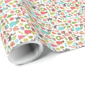 カラフルクリスマスシンボルのパターン ラッピングペーパー (ロールコーナー)