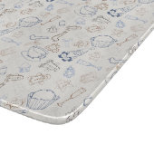 カラフルクリスマスジンジャーブレッドマンとサンタ カッティングボード (角)