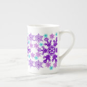 カラフルクリスマススノーフレークボーン中国 ボーンチャイナマグカップ (右)