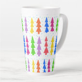 カラフルクリスマスツポップ・アートのリー カフェラテマグ (右アングル)