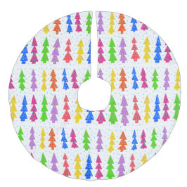 カラフルクリスマスツポップ・アートのリー フェイクリネンツリースカート