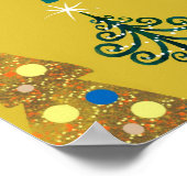 カラフルクリスマスツリーのシームレスなパターン背景 ポスター (角)