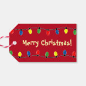 カラフルクリスマスツリーのライトギフトラベルラベル ギフトタグ (裏面横)