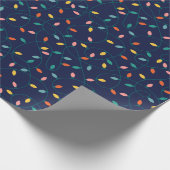 カラフルクリスマスツリーのライトパターンNavy Blue ラッピングペーパー (角)