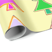 カラフルクリスマスツリーの冬のラッピング紙 ラッピングペーパー (ロールコーナー)