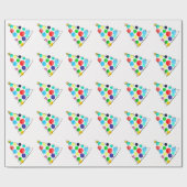 カラフルクリスマスツリーの水色 ラッピングペーパー (フラット)