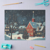 カラフルクリスマスツリーの灯り 薄葉紙 (クラフト)