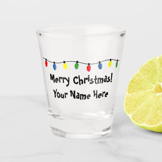 カラフルクリスマスツリーの電球がガラスを撃った ショットグラス (正面)