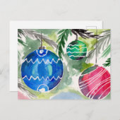 カラフルクリスマスツリーオーナメント ポストカード (正面/裏面)