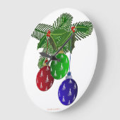 カラフルクリスマスツリーオーナメント ラージ壁時計 (傾斜)