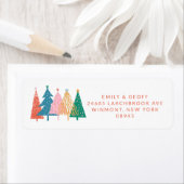 カラフルクリスマスツリーカスタム差出人住所 ラベル (インサイチュ)