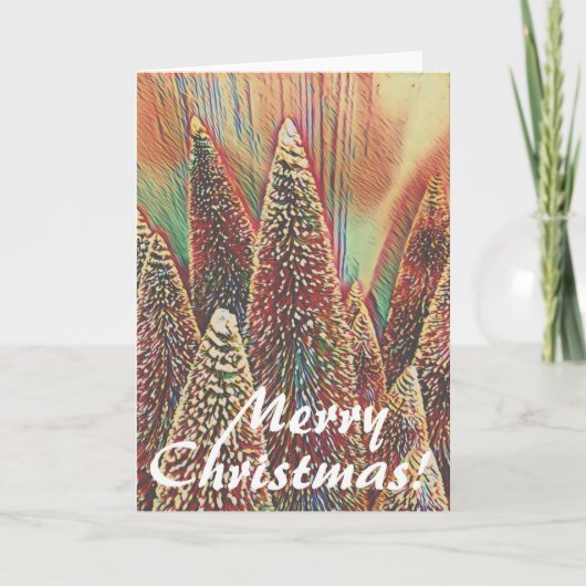 カラフルクリスマスツリーシーン シーズンカード (正面)