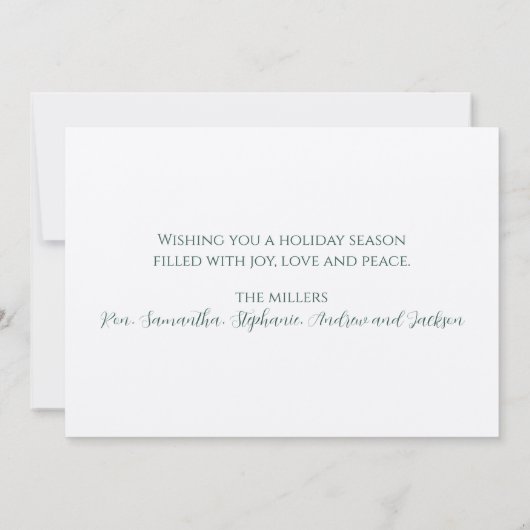 カラフルクリスマスツリーズクラフト紙ホリデーカード シーズンカード (裏面)