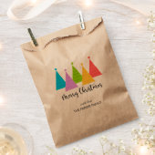 カラフルクリスマスツリーズクラフト フェイバーバッグ (クリップ留めされた状態)