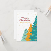 カラフルクリスマスツリーセット。 カード (正面/裏面インサイチュ)
