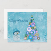 カラフルクリスマスツリーティール(緑がかった色) ポストカード (正面/裏面)