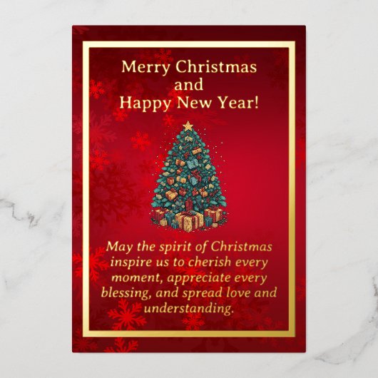 カラフルクリスマスツリー箔カード 箔シーズンカード (正面)