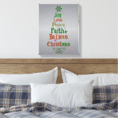 カラフルクリスマスツリー キャンバスプリント (インサイチュ (寝室))