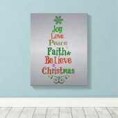 カラフルクリスマスツリー キャンバスプリント (インサイチュ (ウッドフロア))