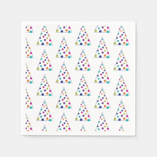 カラフルクリスマスツリー スタンダードカクテルナプキン (正面)