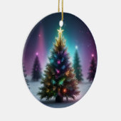 カラフルクリスマスツリー セラミックオーナメント (右)