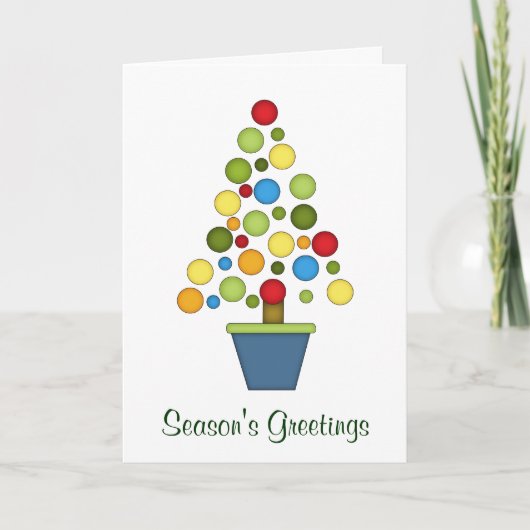 カラフルクリスマスツリー+リース シーズンカード (正面)