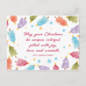 カラフルクリスマスツリー |祝日葉書 シーズンポストカード (正面)