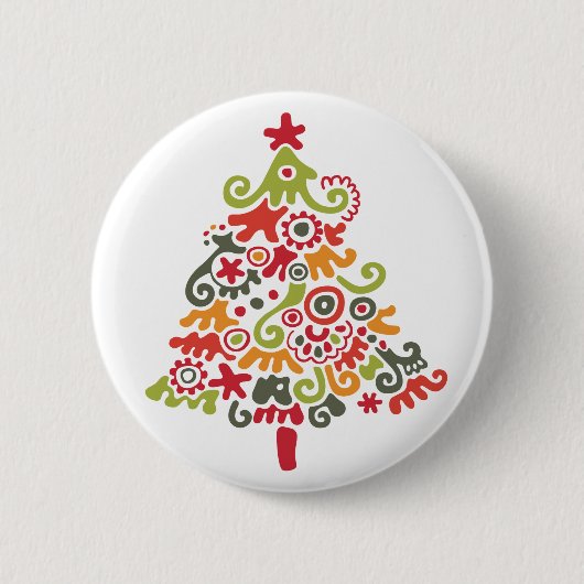 カラフルクリスマスツリー 缶バッジ (正面)