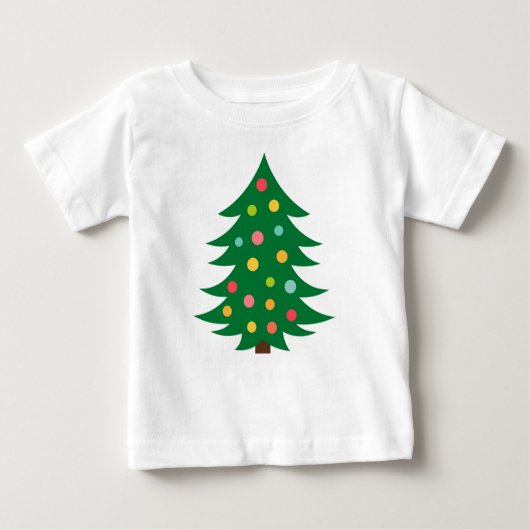 カラフルクリスマスツリーTシャツ ベビーTシャツ (正面)