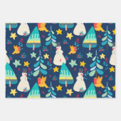 カラフルクリスマスパタカスタムーンの背景 ラッピングペーパーシート (正面3)