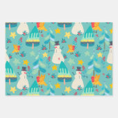 カラフルクリスマスパタカスタムーンの背景 ラッピングペーパーシート (正面2)