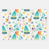 カラフルクリスマスパタカスタムーンの背景 ラッピングペーパーシート (正面)