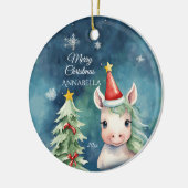 カラフルクリスマスパーソナライズされた セラミックオーナメント (左)