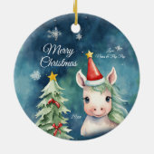 カラフルクリスマスパーソナライズされた セラミックオーナメント (裏面)