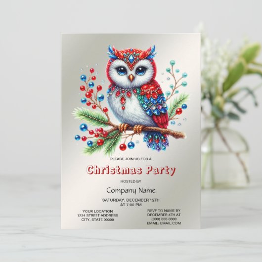 カラフルクリスマスパーティの招待状 招待状 (スタンド正面)