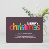 カラフルクリスマスパーティーの招待状 招待状 (スタンド正面)