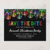 カラフルクリスマスパーティー保存日 案内ポストカード (正面)