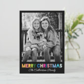 カラフルクリスマスファミリーフォトクリスマスカード (スタンド正面)
